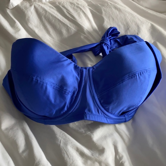 Blue swim halter top - Picture 1 of 4